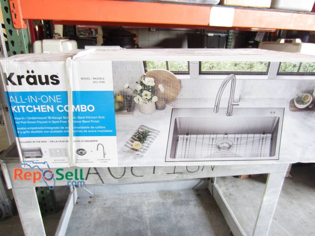 Lot 31-9097 - New Kraus KCL-1706 All-In-One Stainless Steel Kitchen Sink Combo