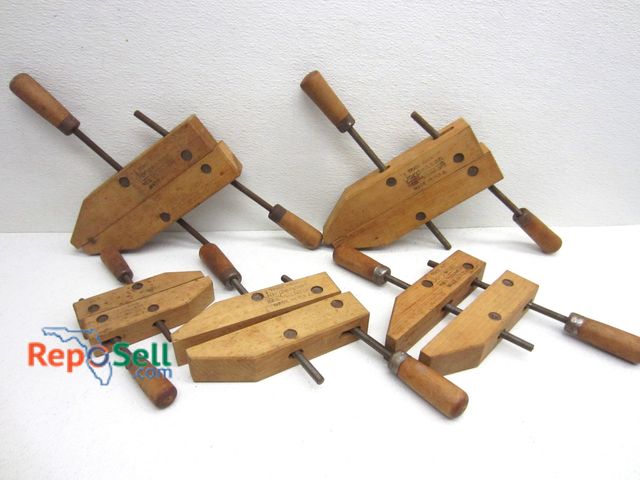 Lot 31-6338 - (5) Jorgens Wood Clamps, Various Sizes - Made In USA
