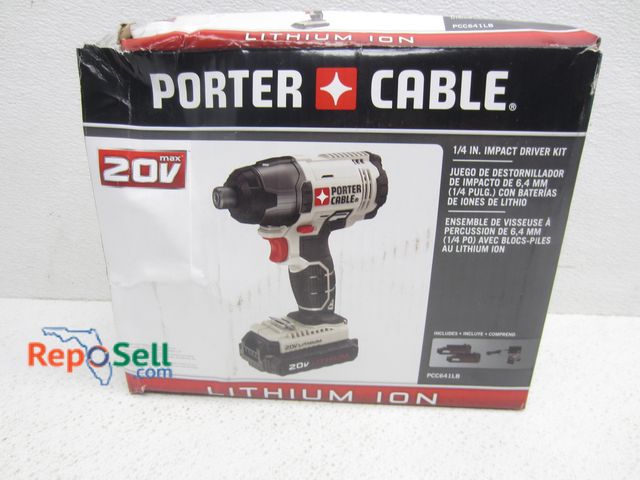 Lot 31-4405 - Porter Cable 20V 1/4" Impact Driver Kit: Includes (2) Batteries &amp; Charger #PCC641LB - Some Box D...