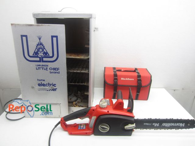 Lot 31-9239 - Little Chief Electric Smoker,  Homelite 14" Chainsaw, Box - Both Powered On