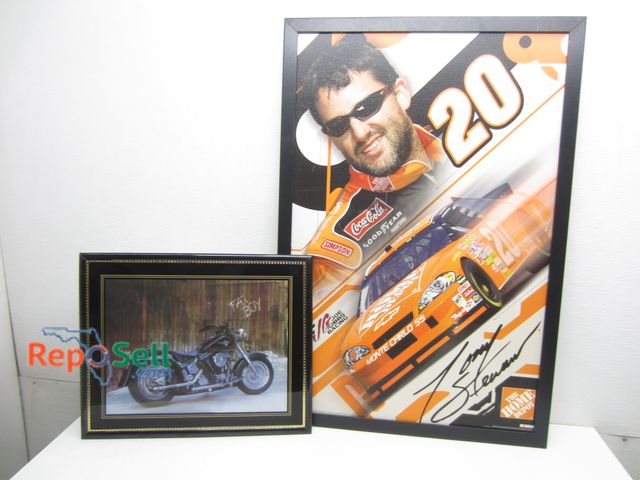 Lot 31-8567 - Framed Art - Tony Stewart &amp; Motorcycle