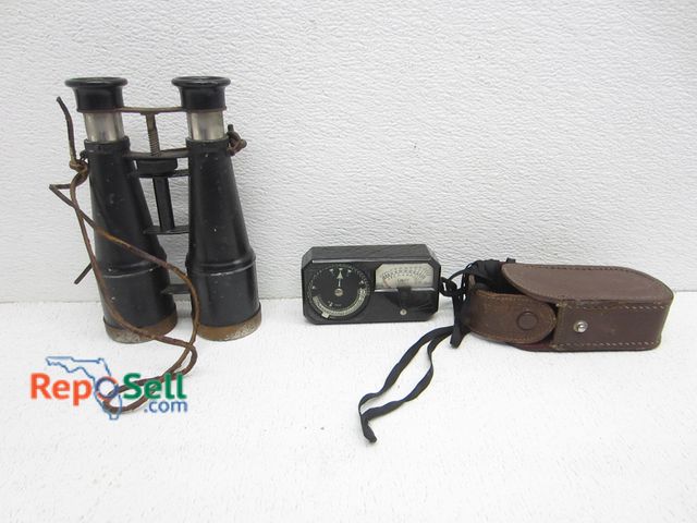 Lot 31-2296 - 1930's Era Western Light Meter &amp; 19th Century Military Field Binoculars