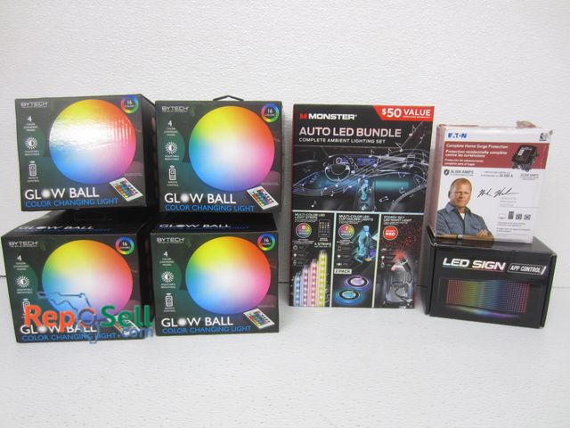 Lot 31-1236 - Electronics Lot: Glow Balls, Auto LED bundle, etc