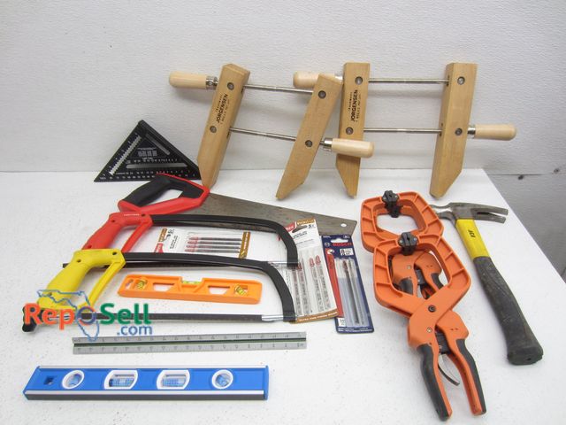 Lot 31-1475 - Lot of Hand Clamps, Jorgensen Clamps, Hand Saw, Blades, etc.