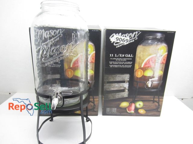 Lot 31-9069 - (2) Mason's 2.9 Gallon Elevated Drink Dispensers, Appear New in Box (One Missing Lid)