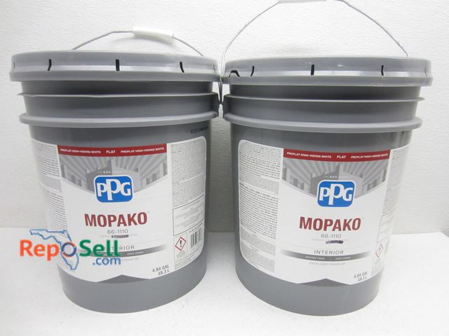 Lot 31-6447 - (2) 4.84 Gal. of PPG Mopako "Storm's Coming" Flat Interior Paint