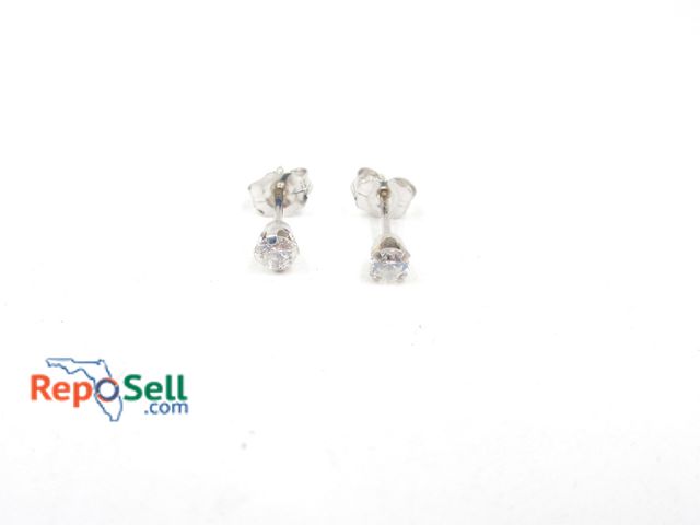 Lot 31-7010 - 14K White Gold CZ Stud Earrings (tiny) - 0.4g total