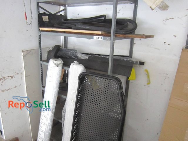 Lot 31-1111 - Golf Cart Parts Including Epic Rocker Panels, Stripping, Bumper, Front Basket, And Metal Storage She...