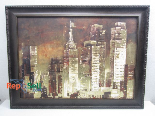 Lot 31-1247 - Framed Art of City View, 29"x39"