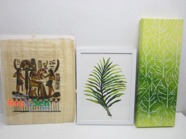 Lot 31-1058 - (3) Pieces Art: Papyrus, Framed Print And Stretched Print