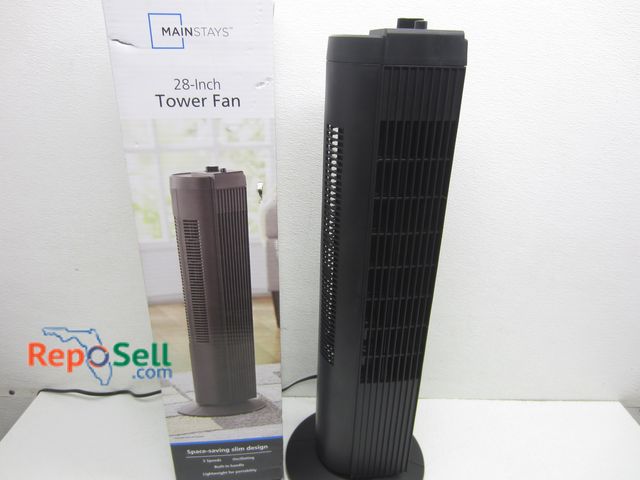 Lot 31-5342 - Black 28" Tower Fan - Power On