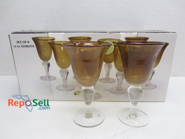 Lot 31-9049 - (8) Fizz Collection 14oz  Goblets In Box