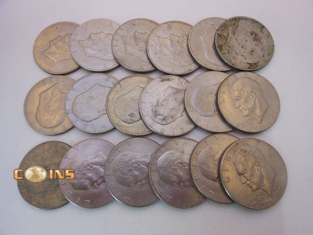 Lot 36-489160 - Lot of 18 Assorted Eisenhower Dollars.