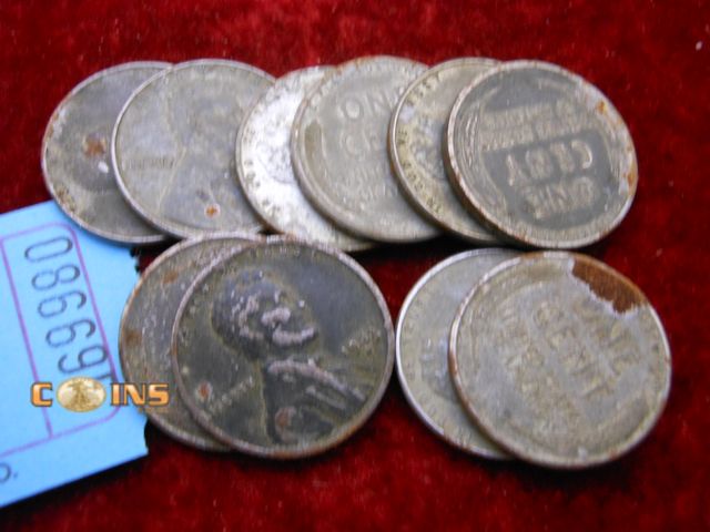 Lot 36-086695 - Lot of Ten Steel 1943 Cents.