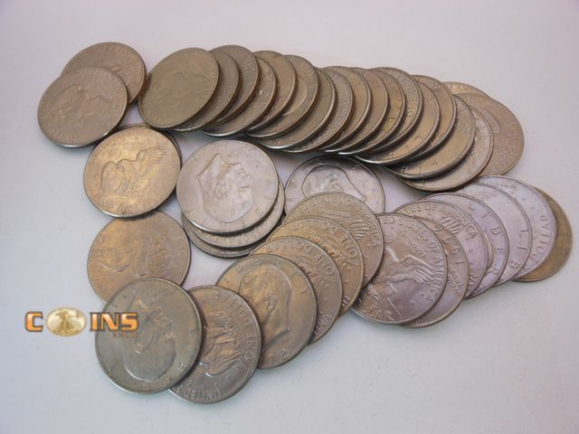 Lot 36-489207 - Lot of 40 Assorted Eisenhower Dollars.
