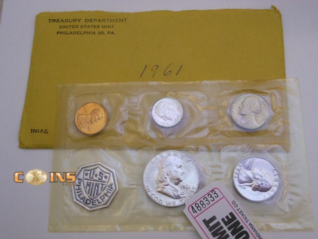 Lot 36-488333 - 1961 Silver US Mint Proof Set.