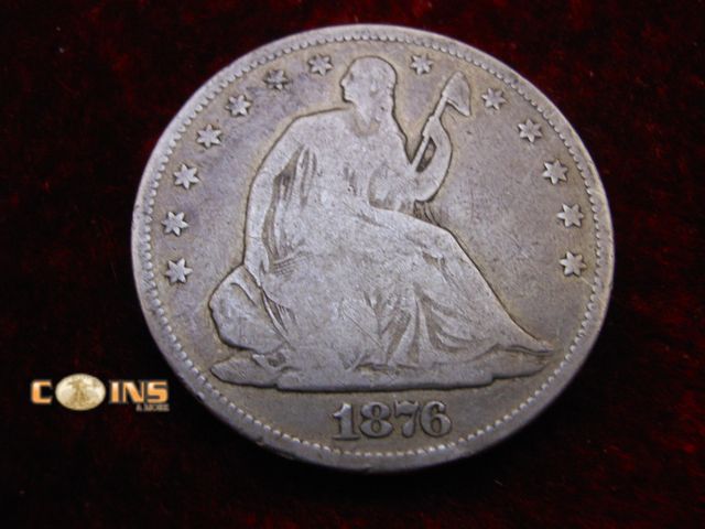 Lot 36-086737 - 1876 Silver Seated Half Dollar.
