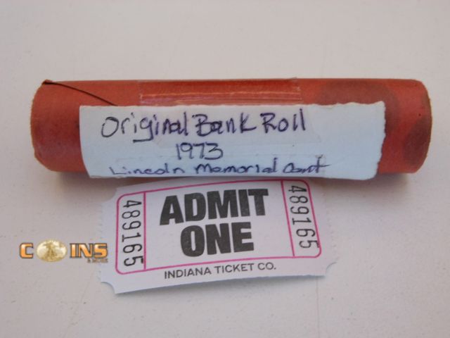 Lot 36-489165 - Original Bank Wrapped Roll of 1973 Lincoln Cents.