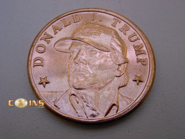 Lot 36-486275 - .999 Fine Copper One Ounce Trump Design Round.
