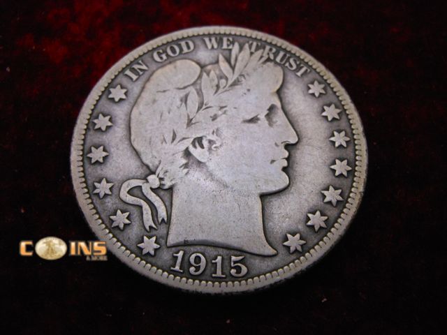 Lot 36-486470 - 1915-D Silver Barber Half Dollar.