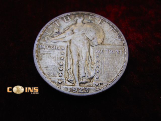 Lot 36-486516 - BETTER 1923 Silver Standing Liberty Quarter.  Fantastic Eye Appeal.