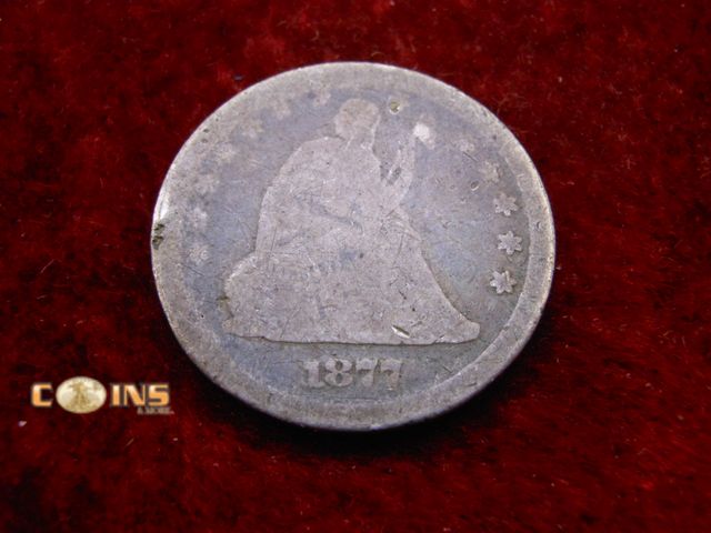 Lot 36-086738 - 1877-S Silver Seated Quarter.