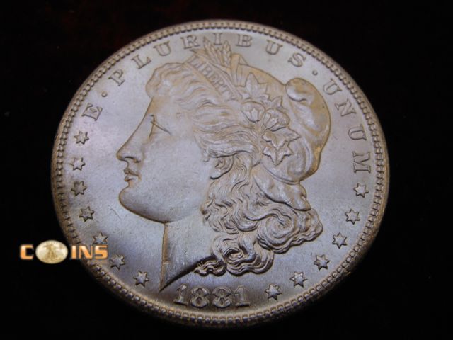 Lot 36-087111 - UNC/BU 1881-S Morgan Silver Dollar.