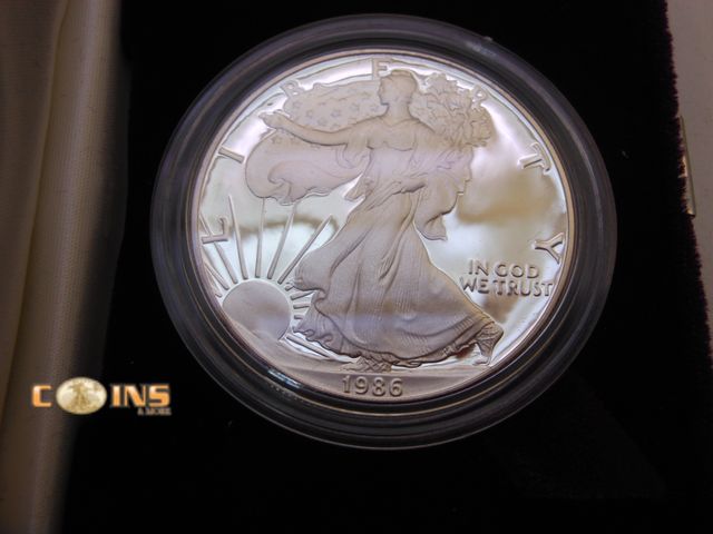 Lot 36-487933 - 1986 Silver Proof Deep Cameo American Eagle, Comes in Box with COA.