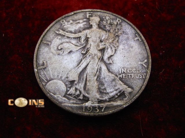 Lot 36-489156 - 1937-D Silver Walking Liberty Half Dollar.