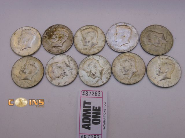 Lot 36-487263 - Lot of Ten Silver Kennedy Half Dollars.