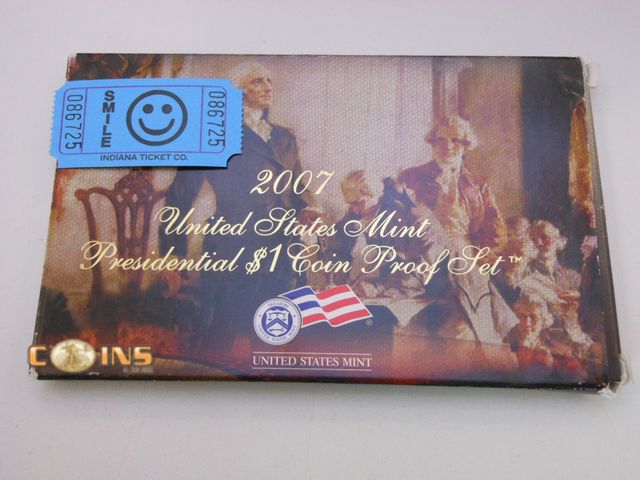 Lot 36-086725 - 2007 US Mint Proof Presidential Dollars.
