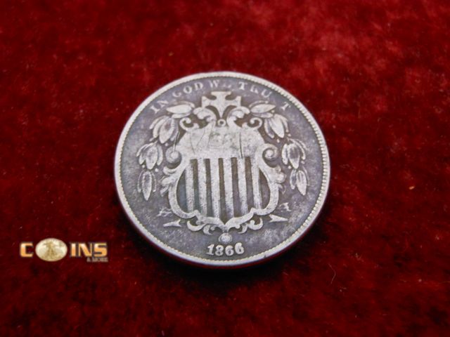 Lot 36-486679 - 1866 With Rays US Shield Nickel.