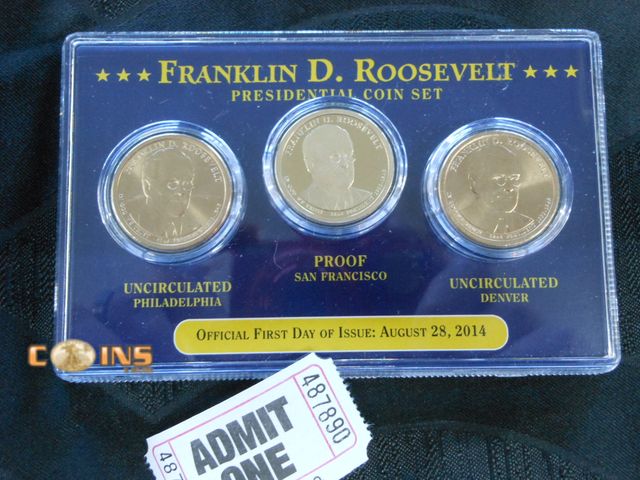 Lot 36-487890 - Franklin D Roosevelt P-D-S Presidential Dollar Coin Set.