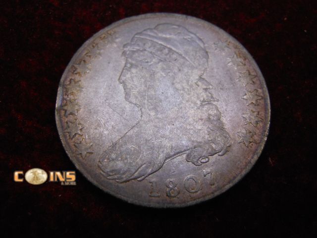 Lot 36-488269 - Better 1807 Capped Bust Silver Half Dollar.