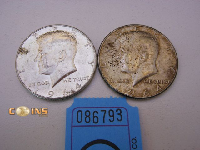 Lot 36-086793 - Lot of Two 1964 Silver Kennedy Half Dollars.