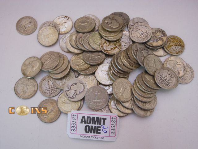 Lot 36-4879681 - Lot of Four Silver Washington Quarters Pulled Randomly From Coins Pictured.