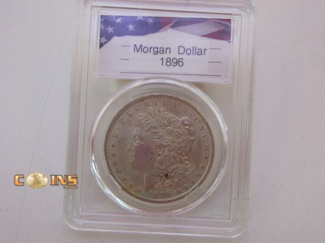 Lot 36-238287 - 1896 Morgan Silver Dollar in Hard Plastic Slab.