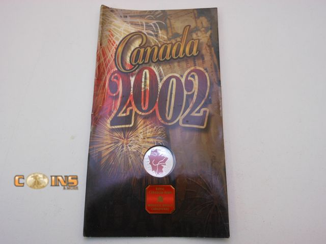 Lot 36-487878 - 2002 RCM CANADA 5 CENT Canada Day MAPLE LEAF Painted Coin Sealed Original Pkg