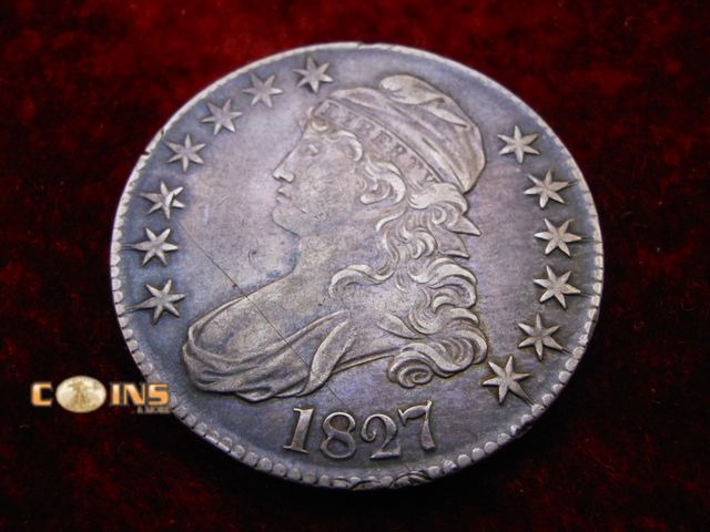 Lot 36-487744 - Better Condition 1827 Silver Bust Half Dollar.