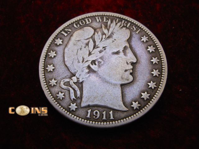Lot 36-486461 - 1911 Silver Barber Half Dollar.