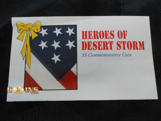 Lot 36-489236 - Hero's of Desert Storm $5 Coin, Comes in Info Card.