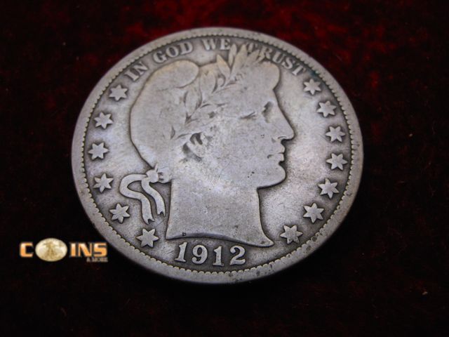 Lot 36-486463 - 1912-S Silver Barber Half Dollar.