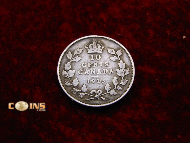 Lot 36-486313 - 1913 Silver Canadian Dime.