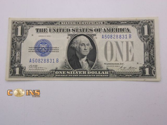 Lot 36-238568 - Must See Crisp 1928-A "Funny Back" $1 Blue Seal Silver Certificate.