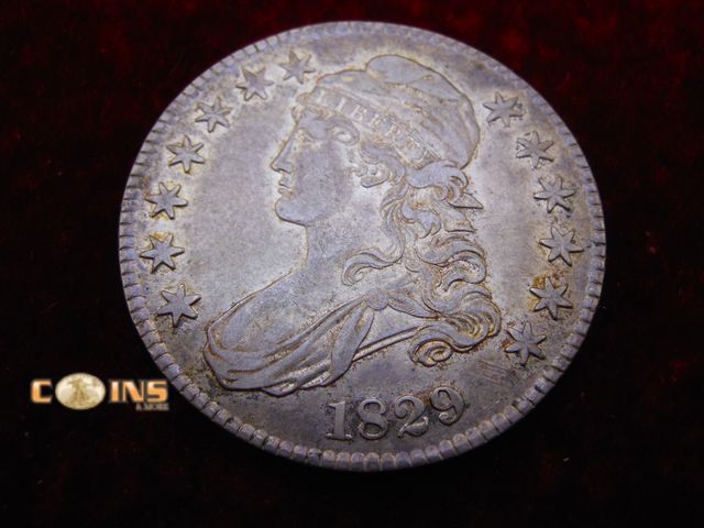 Lot 36-487269 - Better Condition 1829 Silver Bust Half Dollar.