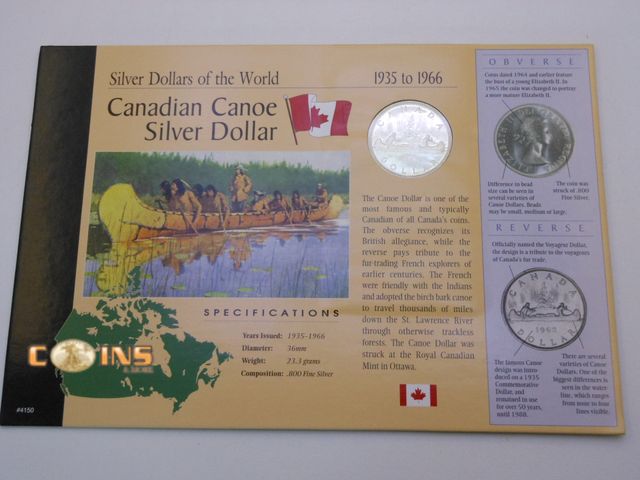 Lot 36-486341 - 1965 Silver Canada Dollar in Info Card.