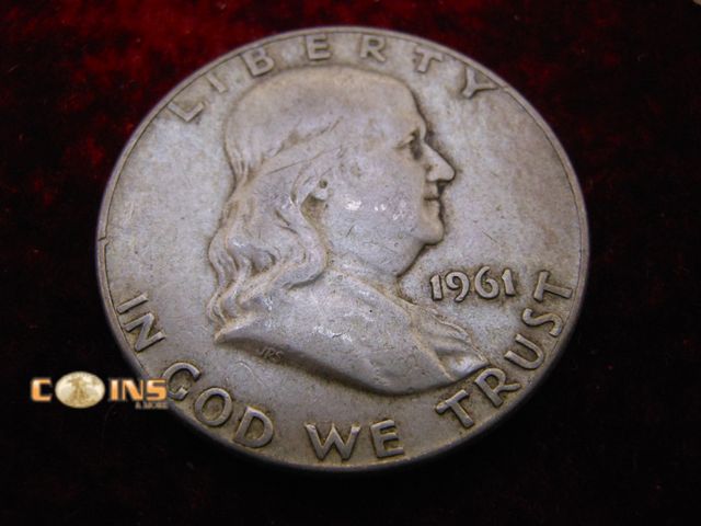Lot 36-087164 - 1961-D Silver Franklin Half Dollar.