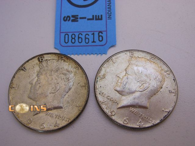 Lot 36-086616 - Lot of Two 1964 Silver Kennedy Half Dollars.