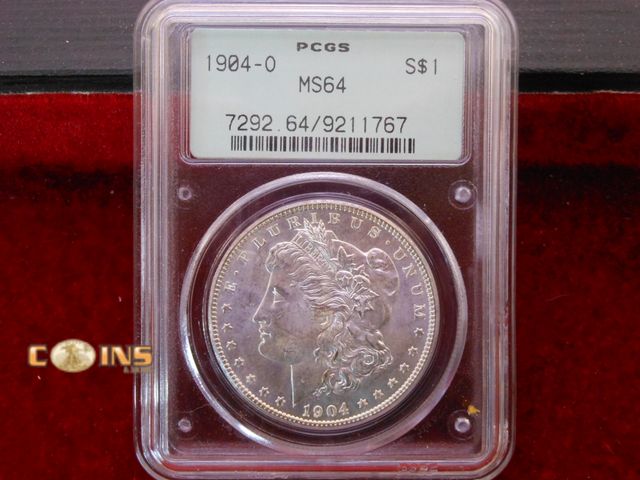 Lot 36-486417 - BETTER 1904-O PCGS Graded MS64 Silver Morgan Dollar.  Slabbed in OLD GREEN HOLDER.