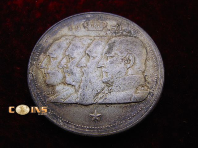 Lot 36-487927 - 1951 BELGIUM 100 FRANK 1951 SILVER.